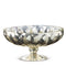 7-9.5" Etched Mercury Glass Footed Compote