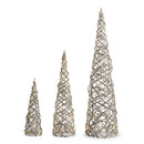 16-36" Lighted Rattan Cone Trees