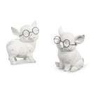 6.5" Pig with Glasses Figurine