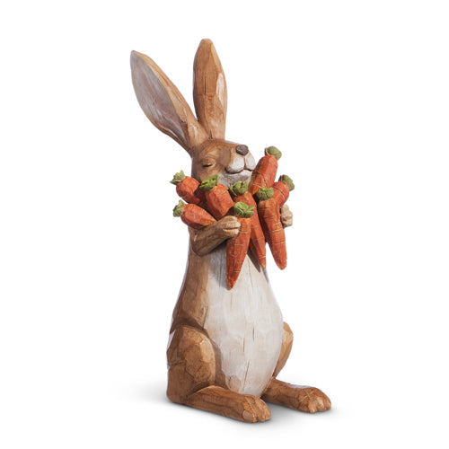 11" Bunny with Carrots Figurine