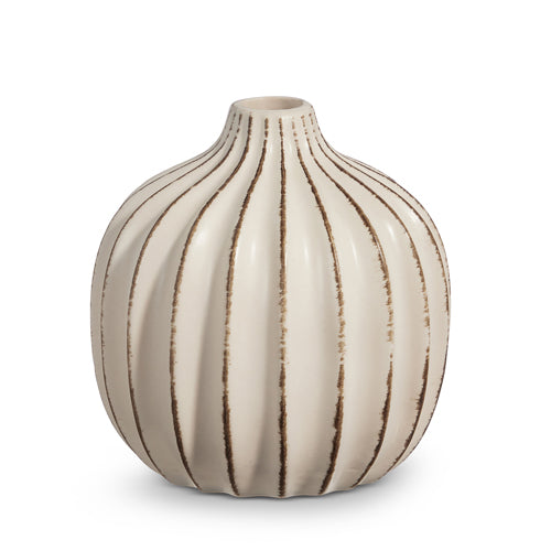 5.5 Ribbed Cream Vase