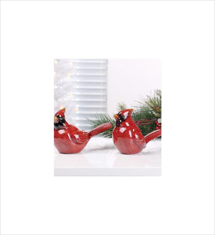 3.5-5.75" Glazed Cardinal Figurine