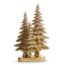 16" Gold Spruce Trees Figurine
