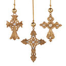4.5" Gold Cross with Pearl Ornament