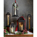 11.5" Bronze Lantern with Candles and Greenery