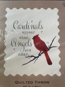 Cardinals Appear, 50" x 60" Quilted Throw