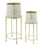 Gold/White Metal Planter Stand