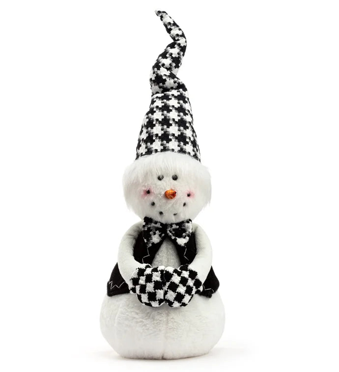 Black Check Snowman Figurine