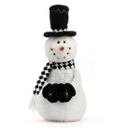 Black Hat Snowman Figurine