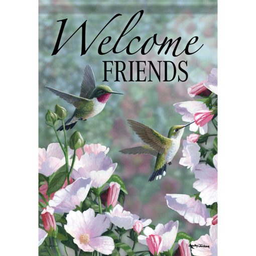 "Welcome Friends Hummingbirds" Dura Soft™ Garden Flag
