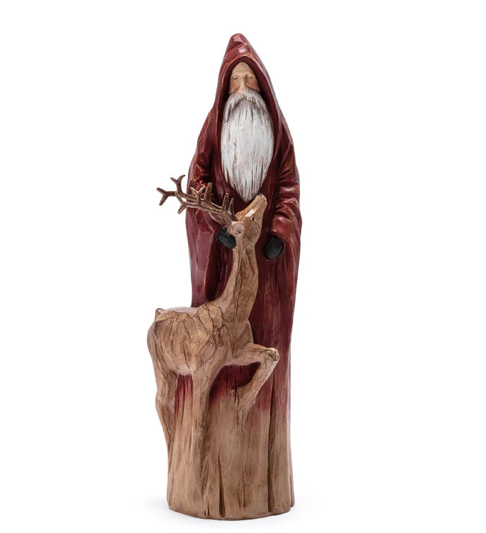 12.25" Old World Santa with Deer