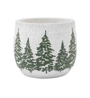 4.75" Pine Forest White Planter
