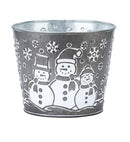 6.5" Snowmen Metal Pot Cover