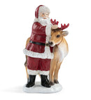Santa and Antler Cow Figurine