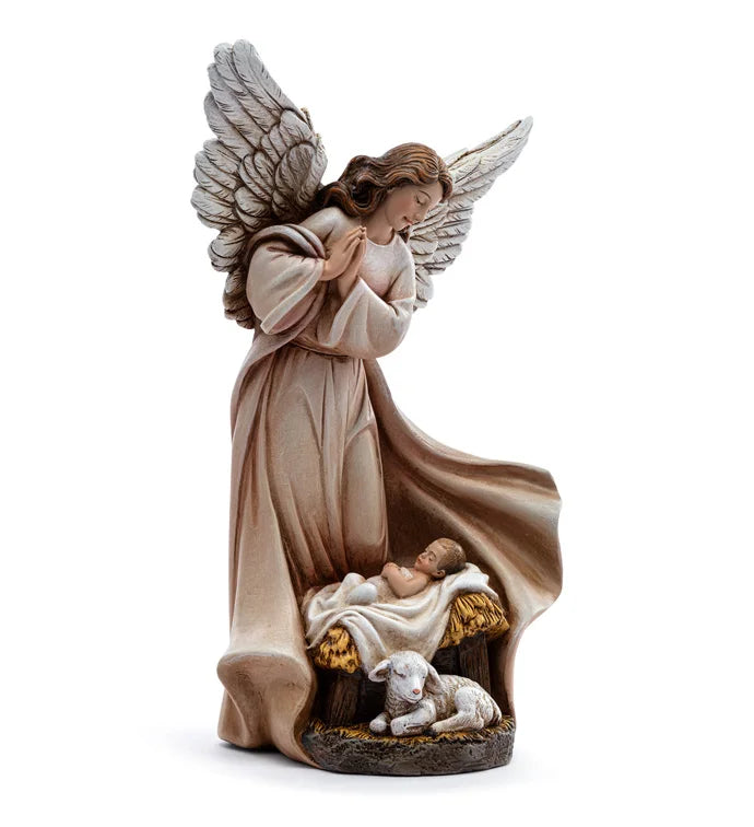 Praying Angel with Baby Jesus Nativity