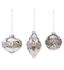 White Glitter Flower Ornament