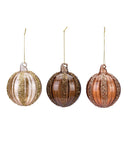 3.25" Brown Glass Ornaments