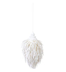 6" White Feather Cone Glitter Ornament