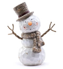 9" Large Vintage Scarf and Hat Snowman