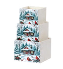 Snow Scene Wood Boxes