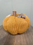 7"D Fabric Harvest Pumpkin Decor
