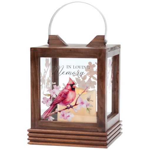 "In Loving Memory" Small Wood Lantern