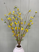 39" Yellow Forsythia Faux Bush