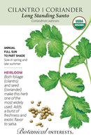 Cilantro/Coriander - 'Long Standing' Seeds Organic