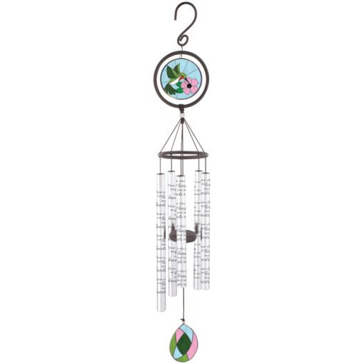 35" 'In Our Hearts' Stained Glass Wind Chime