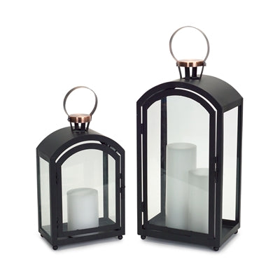 Copper Top Curved Black Lantern