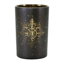 Golden Snowflake Glass Candle Holders
