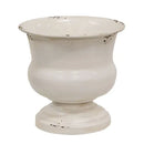 6" Distressed White Urn