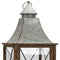 22-33.5"H Galvanized Top Wood Lantern