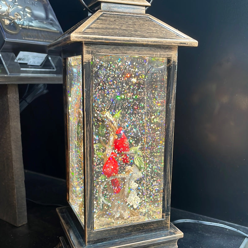 "Cardinals" Water Glitter Lantern