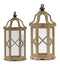 Curved Top Hexagonal Wood Lantern