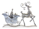 Deer with Sleigh Metal Mantle Figurine