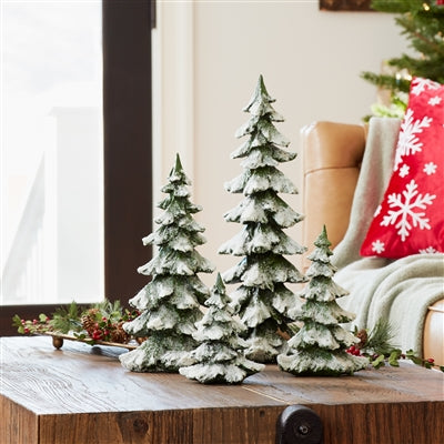 6.5-18" Snow Tint Glitter Resin Tree
