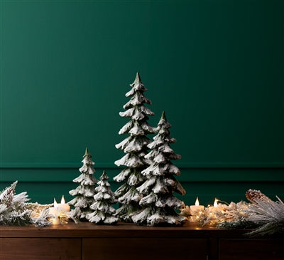 6.5-18" Snow Tint Glitter Resin Tree