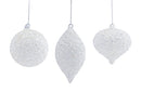 Iced White Glass Ornament