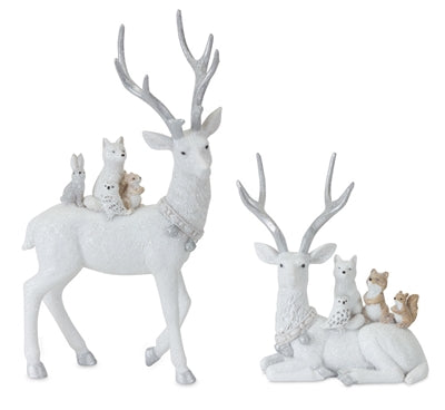 Reindeer with Forest Friends Figurine