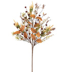 26" Brown Balls/Yellow Flower Spray