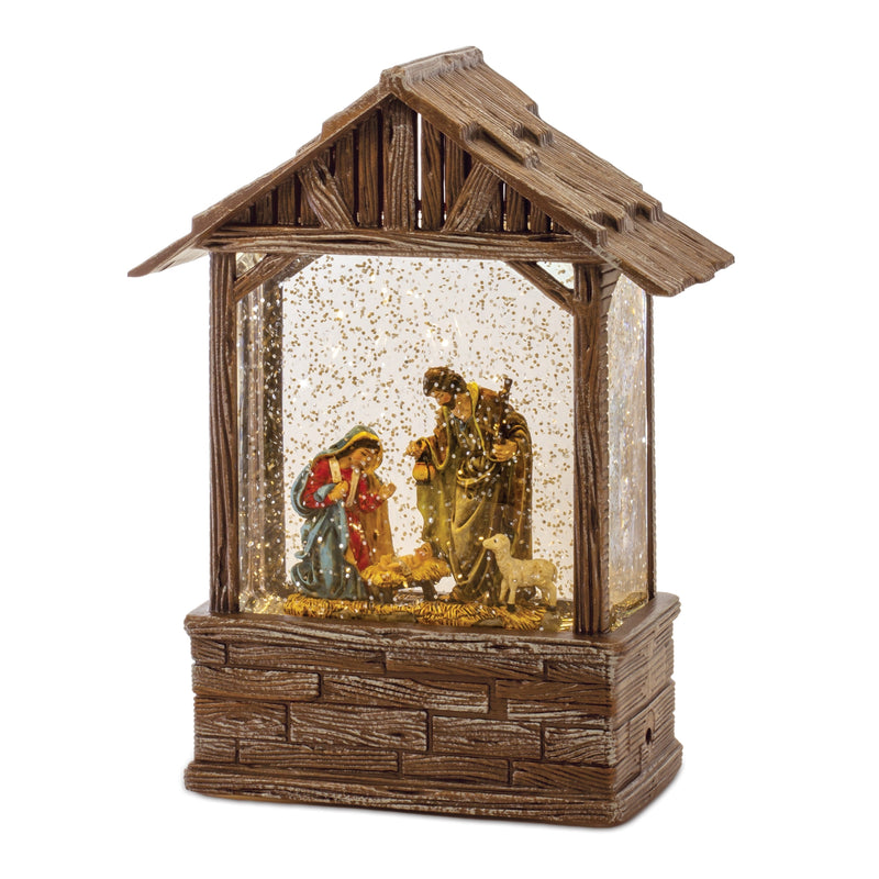 8.25" Holy Family Snow Globe Lantern