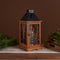 14.75" Metal Tree Wood Lantern