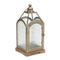 16"H Etched Glass Metal Lantern