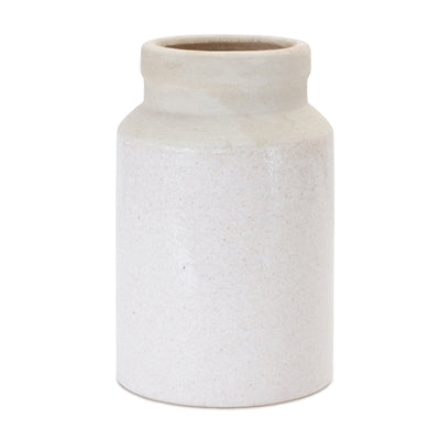 8.25" White Stoneware Vase