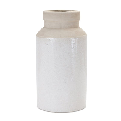 12" White Stoneware Vase