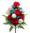 White Rose, Red Zinnia and Blue Accent Bush