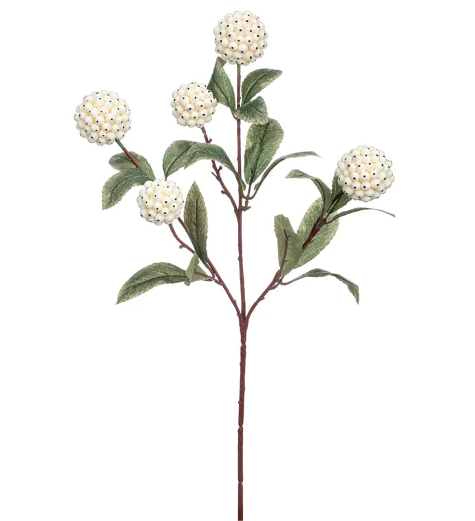 24" White Berry Ball Spray