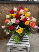 'Kaleidoscope of Color' Rose Flower Bouquet