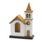 12" White Country Church LED Figurine